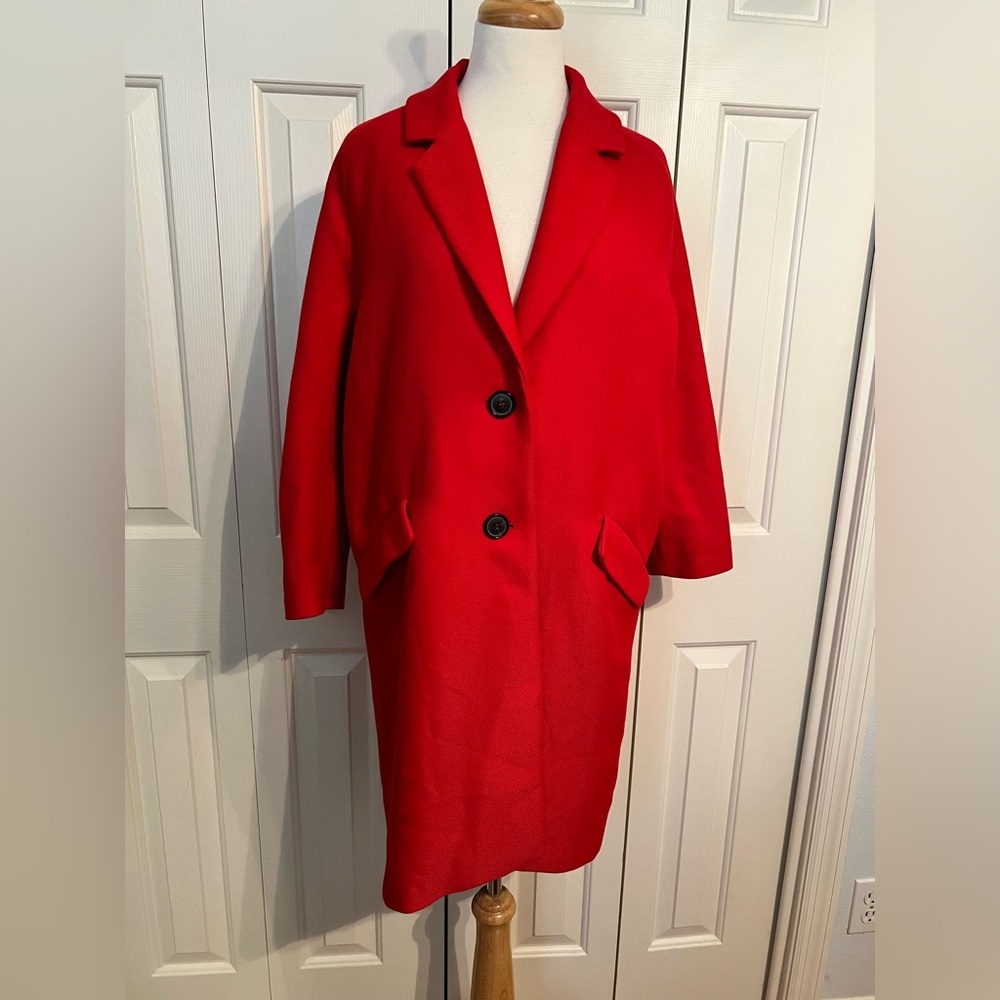 Zara Woman Red Women's Coat Size Medium